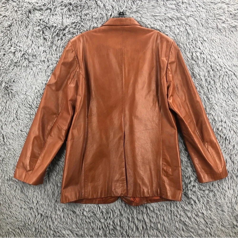 Fantastic International Jacket Mens 44 Vintage Fashions Leather Brown Button